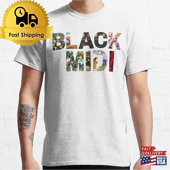 Tops - Black Midi Essential T-shirt Classic Unisex